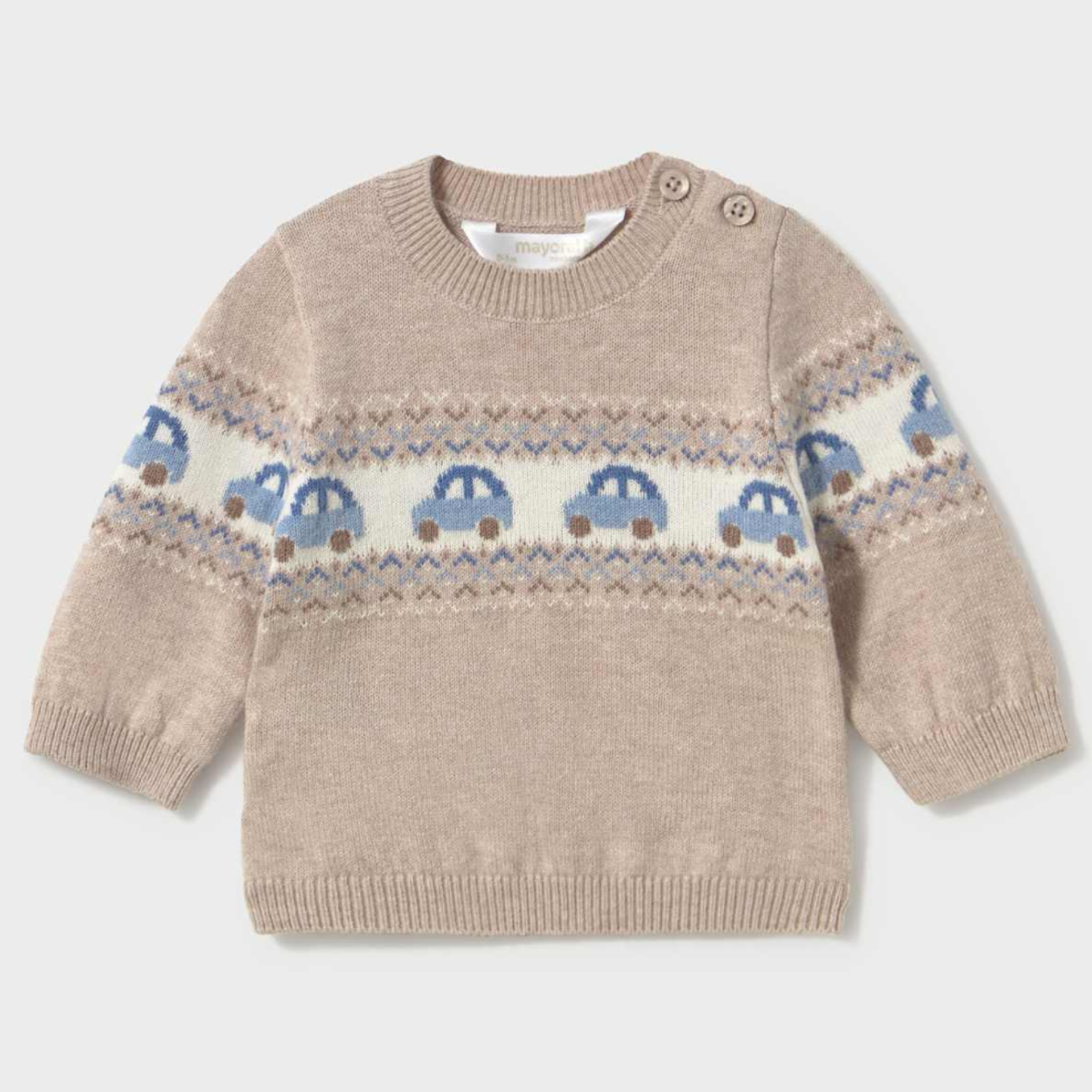 Mocha Cars Knit Sweater