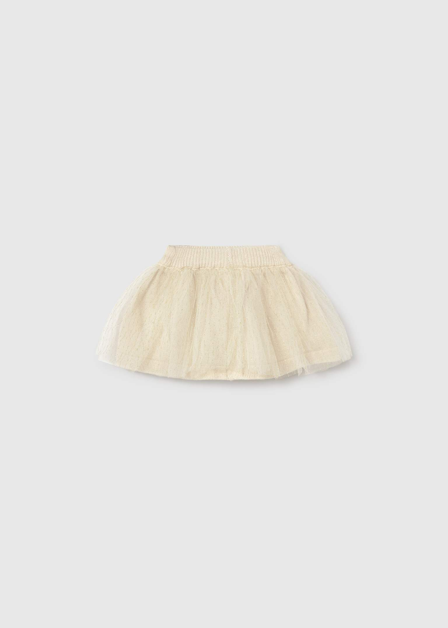 Champagne Tulle Knit Skirt Set