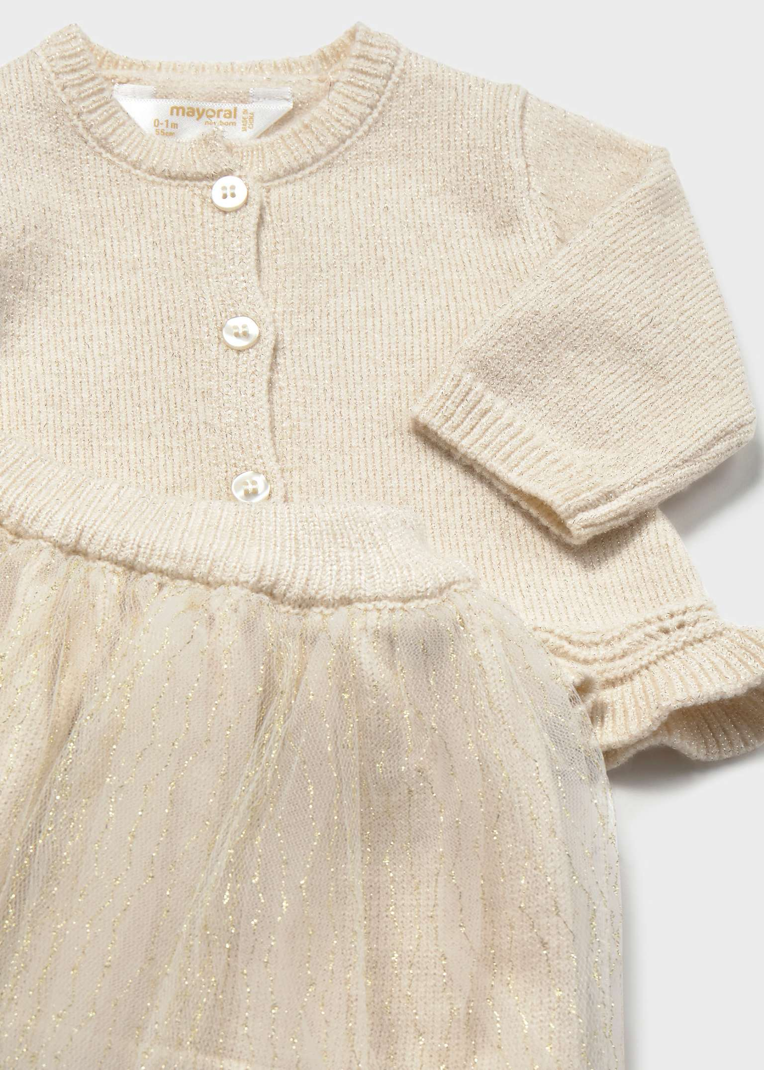 Champagne Tulle Knit Skirt Set
