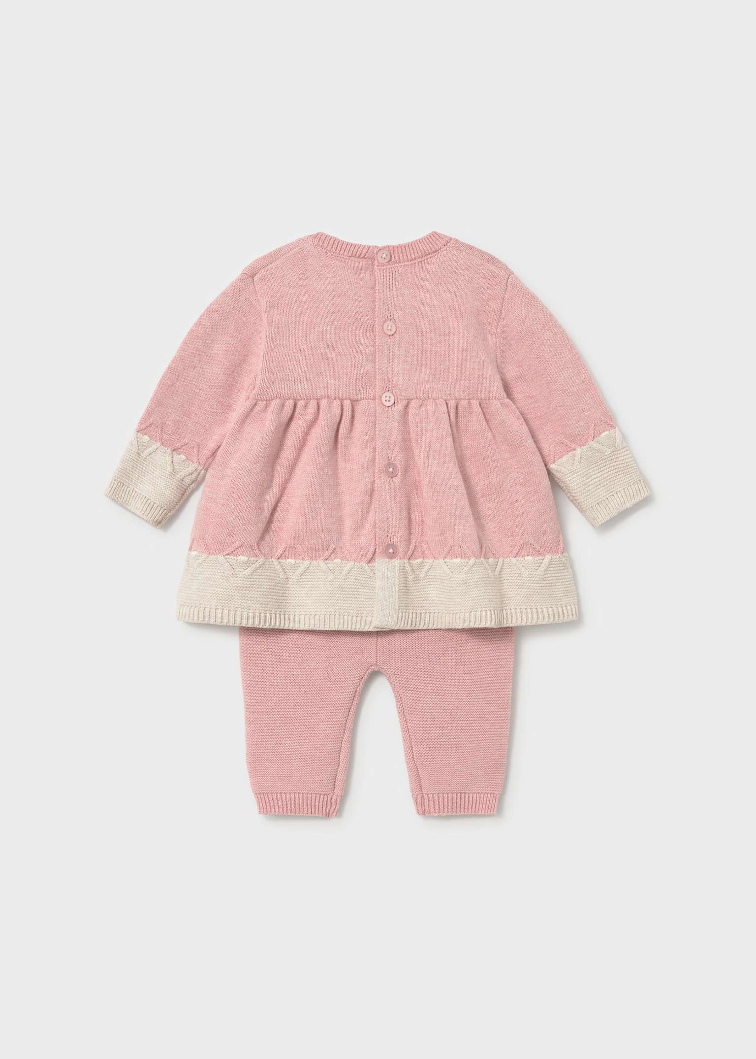 Pink Cream Knit Sweater Set