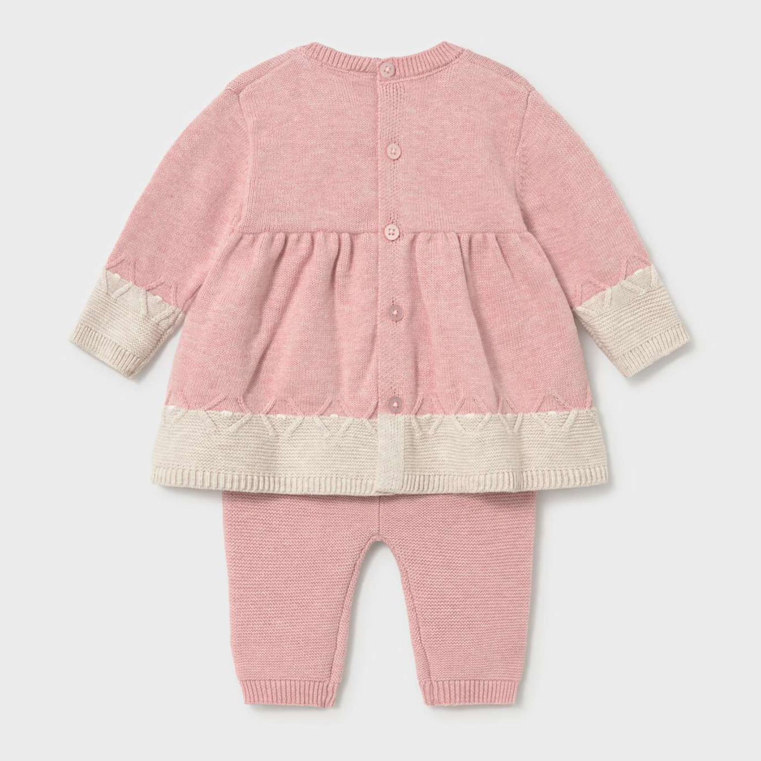 Pink Cream Knit Sweater Set