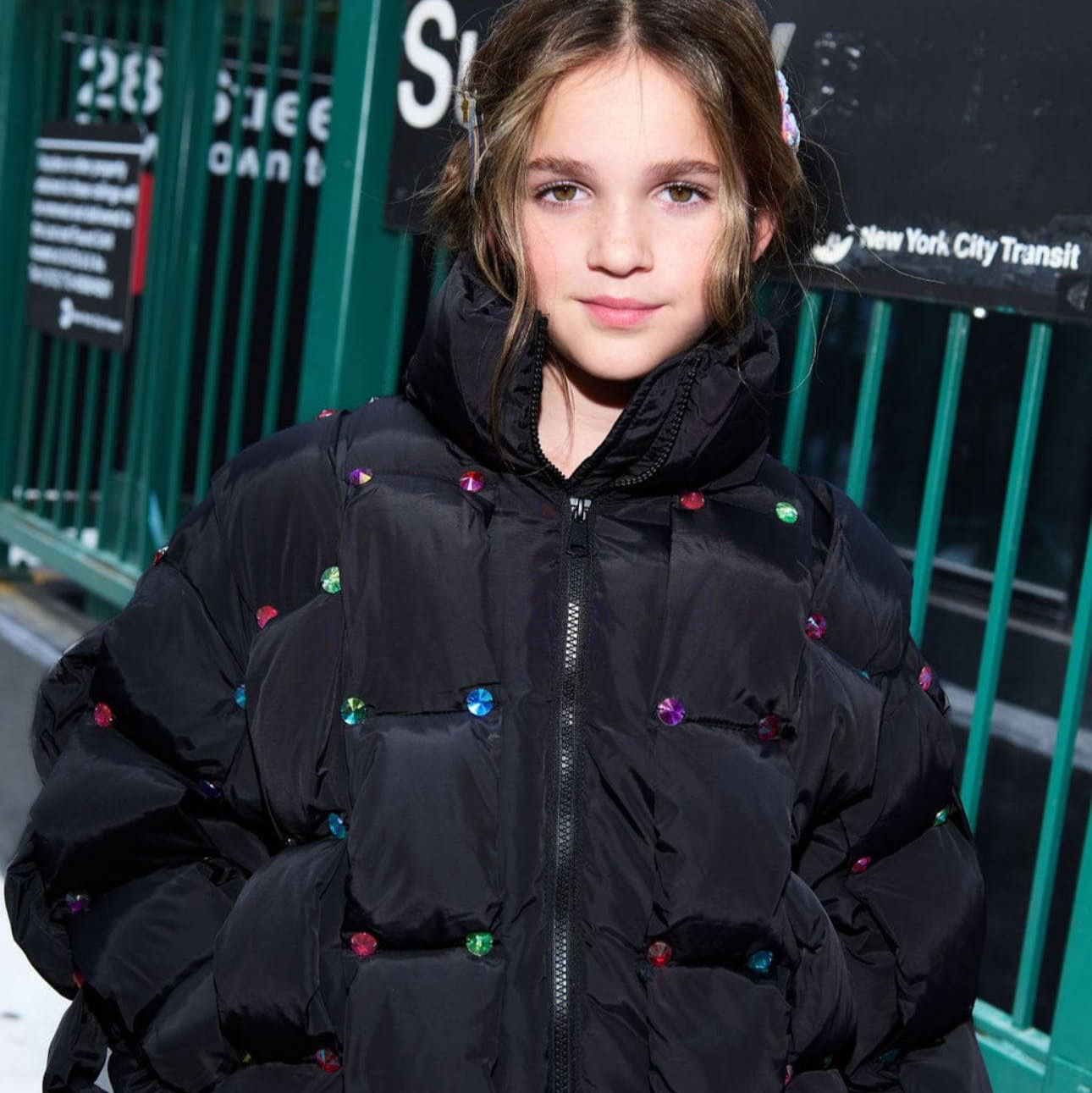 Rainbow Gem Quilted Puffer