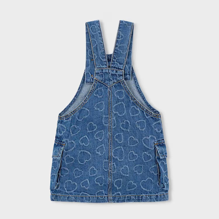Hearts Denim Skirt Overalls