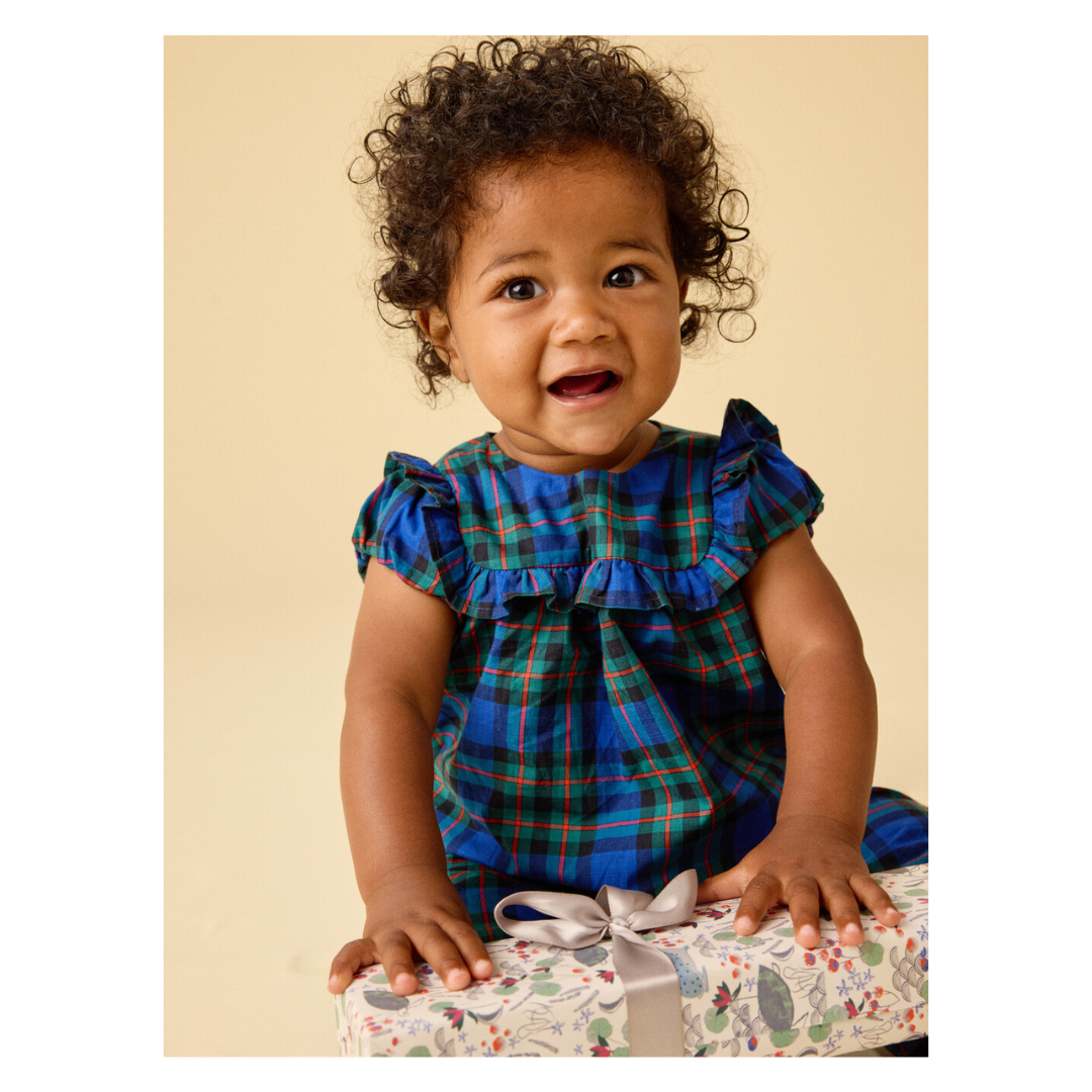 Busan Holiday Plaid Romper