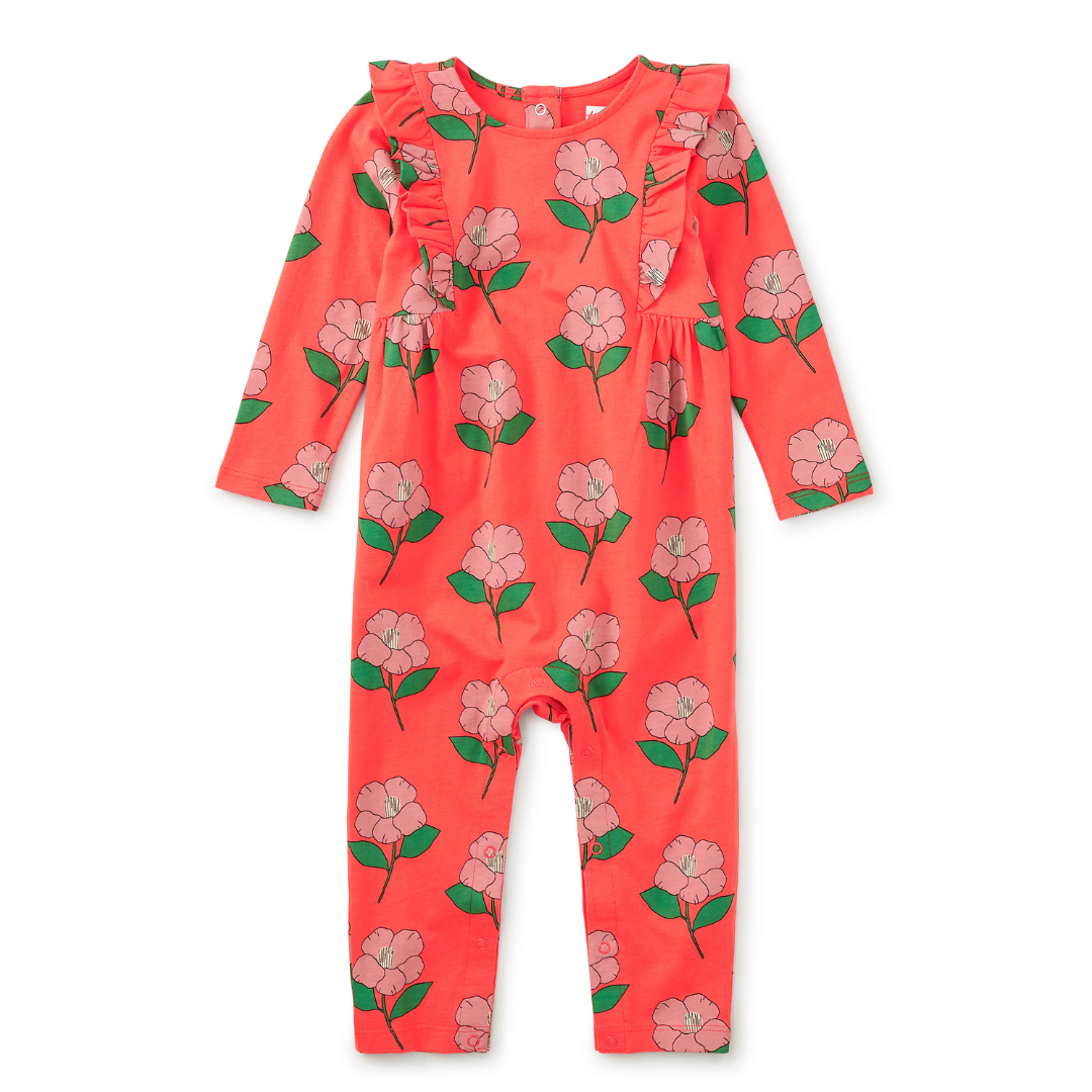 Winter Camillia Ruffle Shoulder Romper