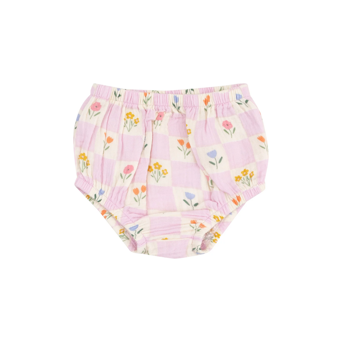 Floral Check Sundress & Diaper Cover Set