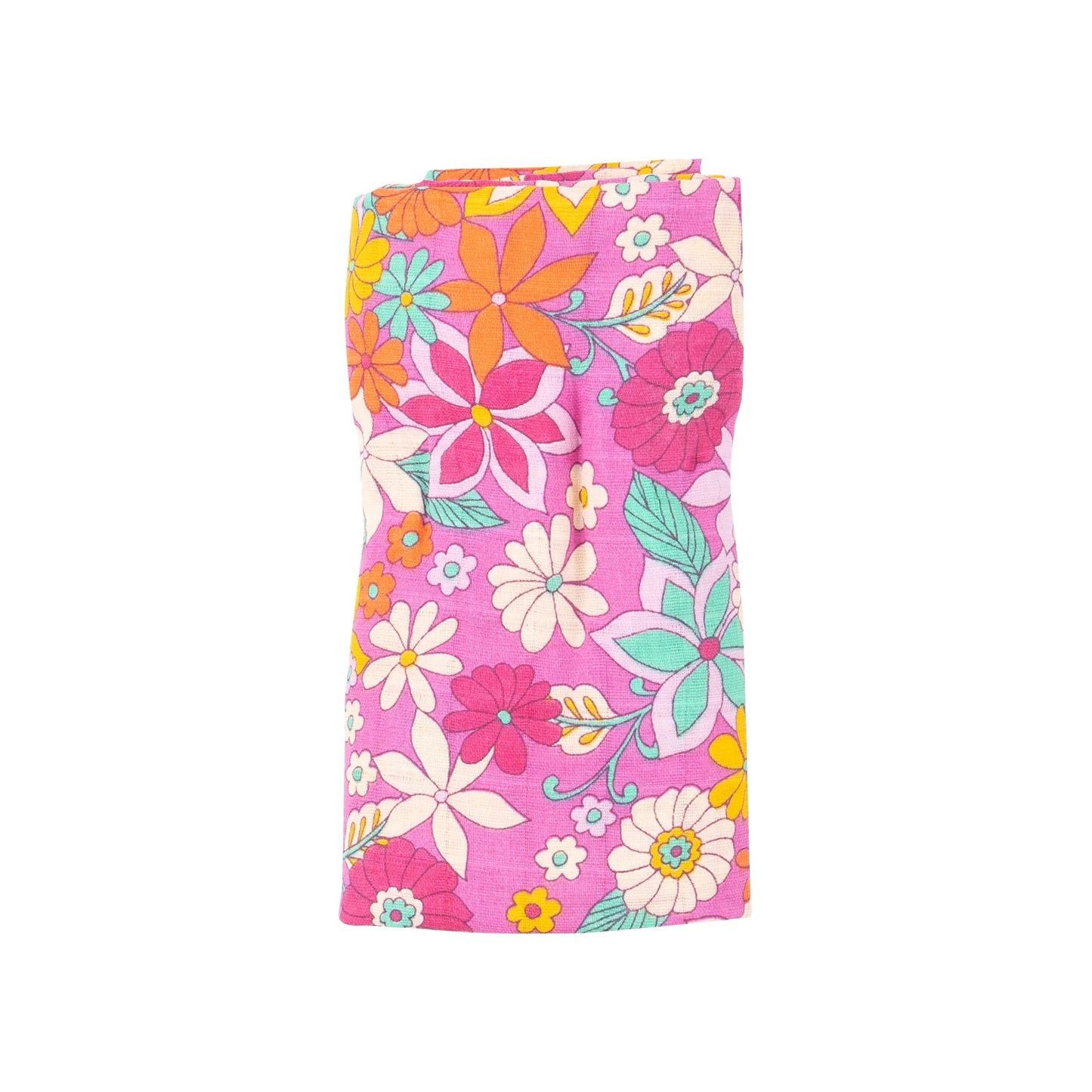 Tropical Retro Floral Swaddle Blanket