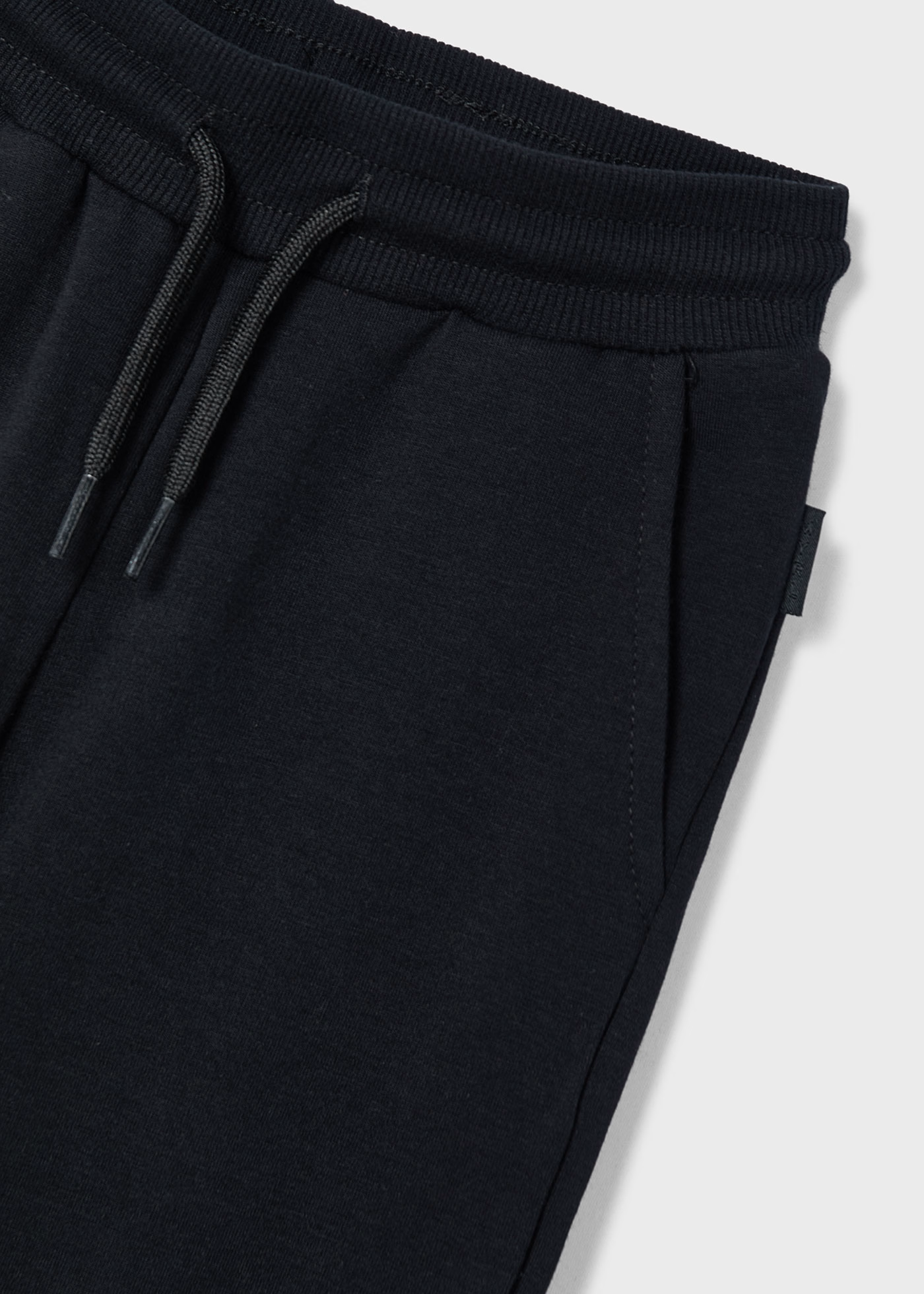 Black Fleece Joggers with Drawstring Waist