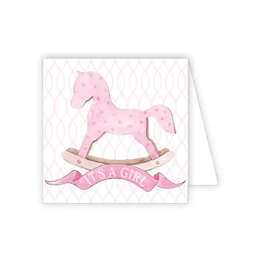 It's a Girl Rocking Horse Enclosure Card