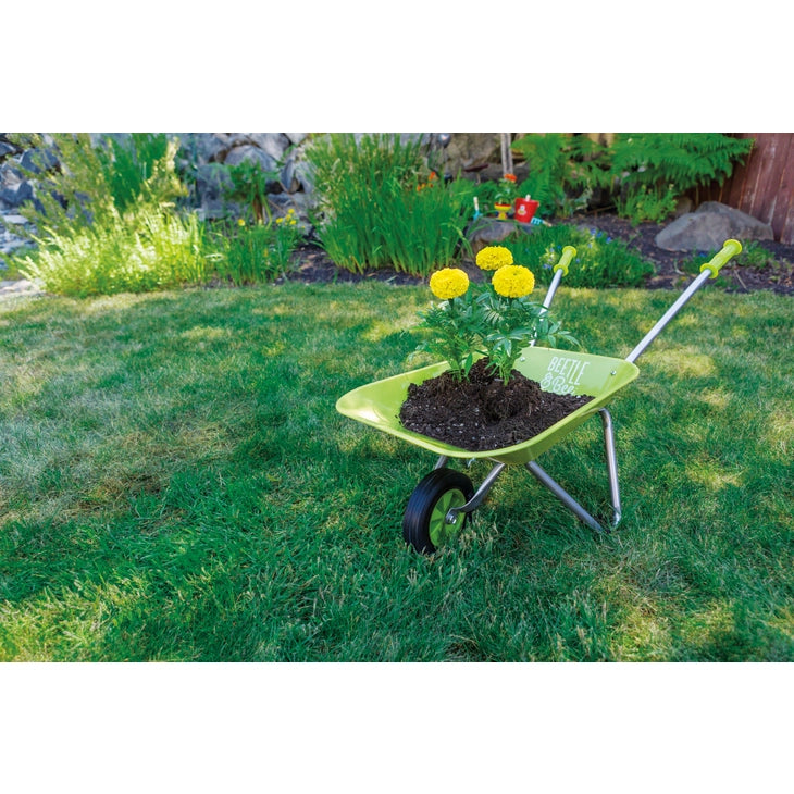 Green Beetle and Bee Kids Wheelbarrow