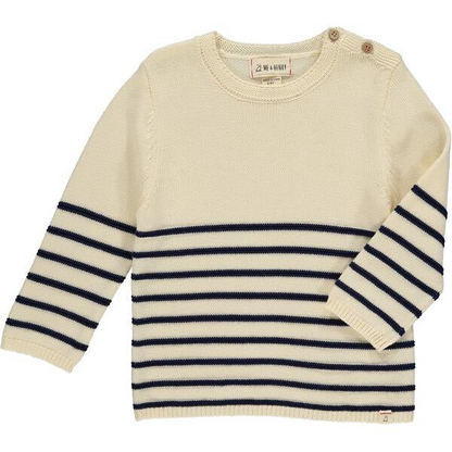 Cream Navy Stripe Breton Sweater