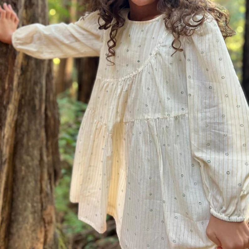 Cream Green Muir Woods Dress