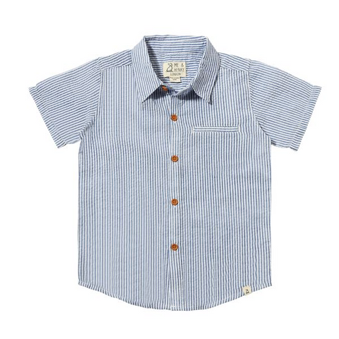Royal White Seersucker Stripe Shirt