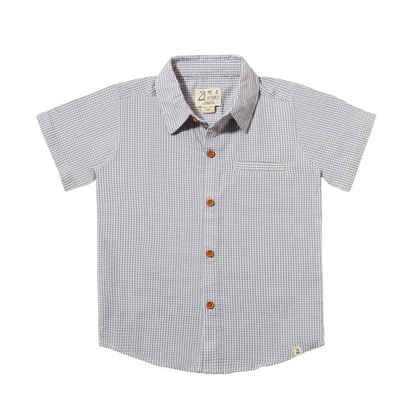 Grey Micro Plaid Button Up Shirt