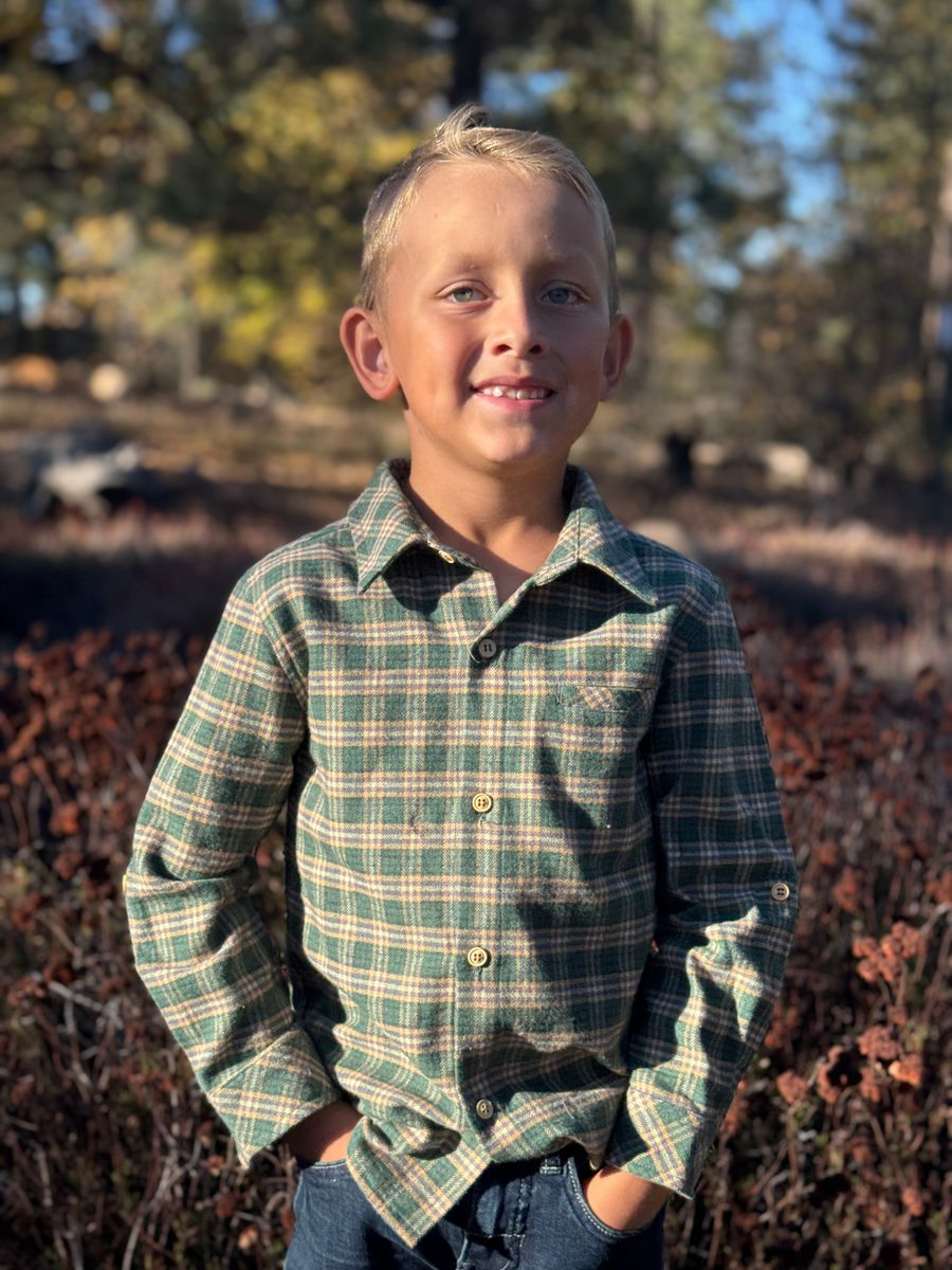 Green Yellow Washed Plaid Atwood Woven Shirt