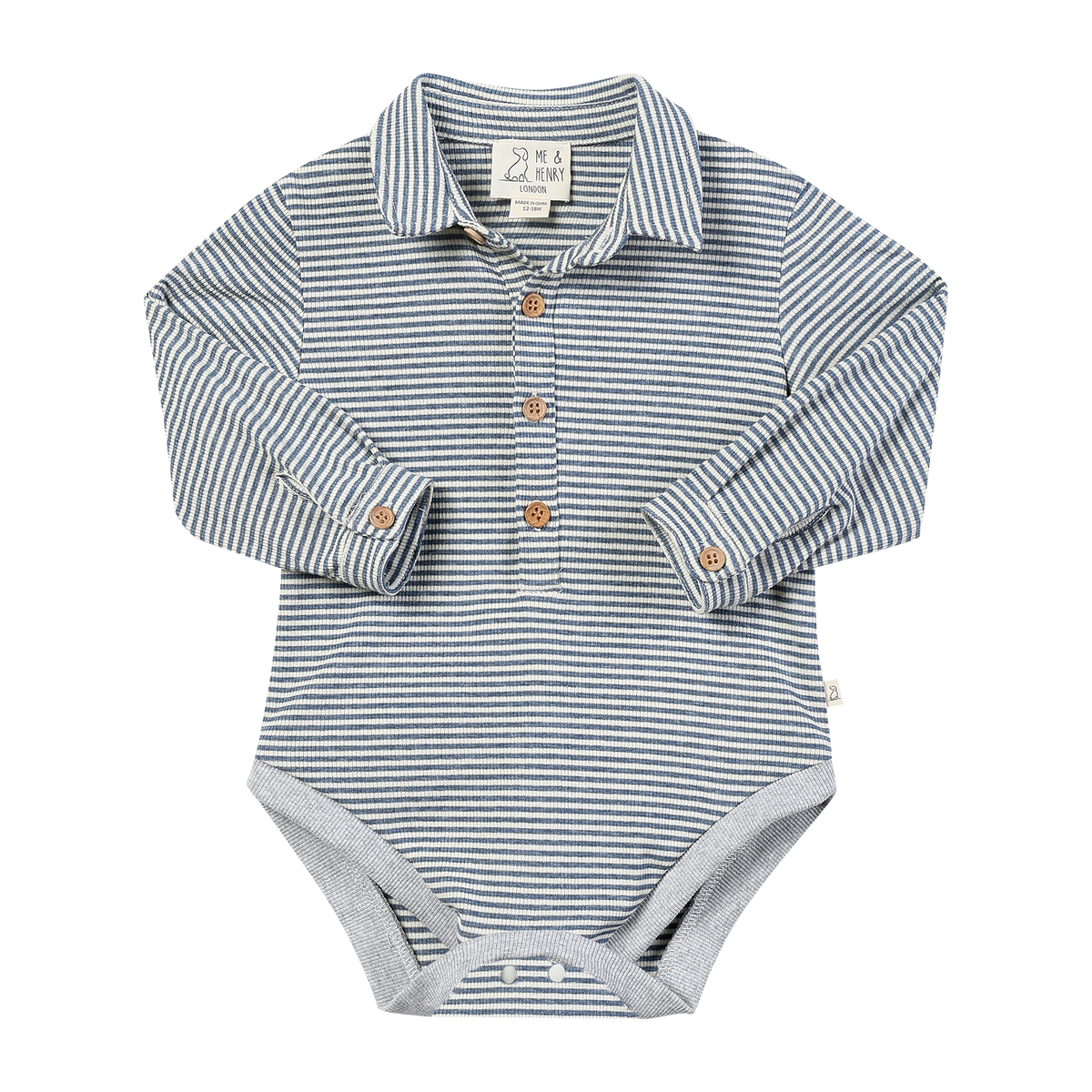 Ribbed Stripe Ripley Polo Onesie