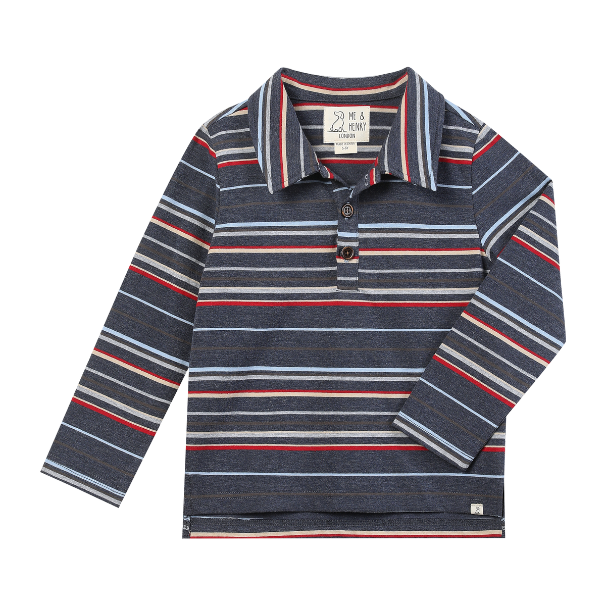 Chambray Multistripe Spencer Polo
