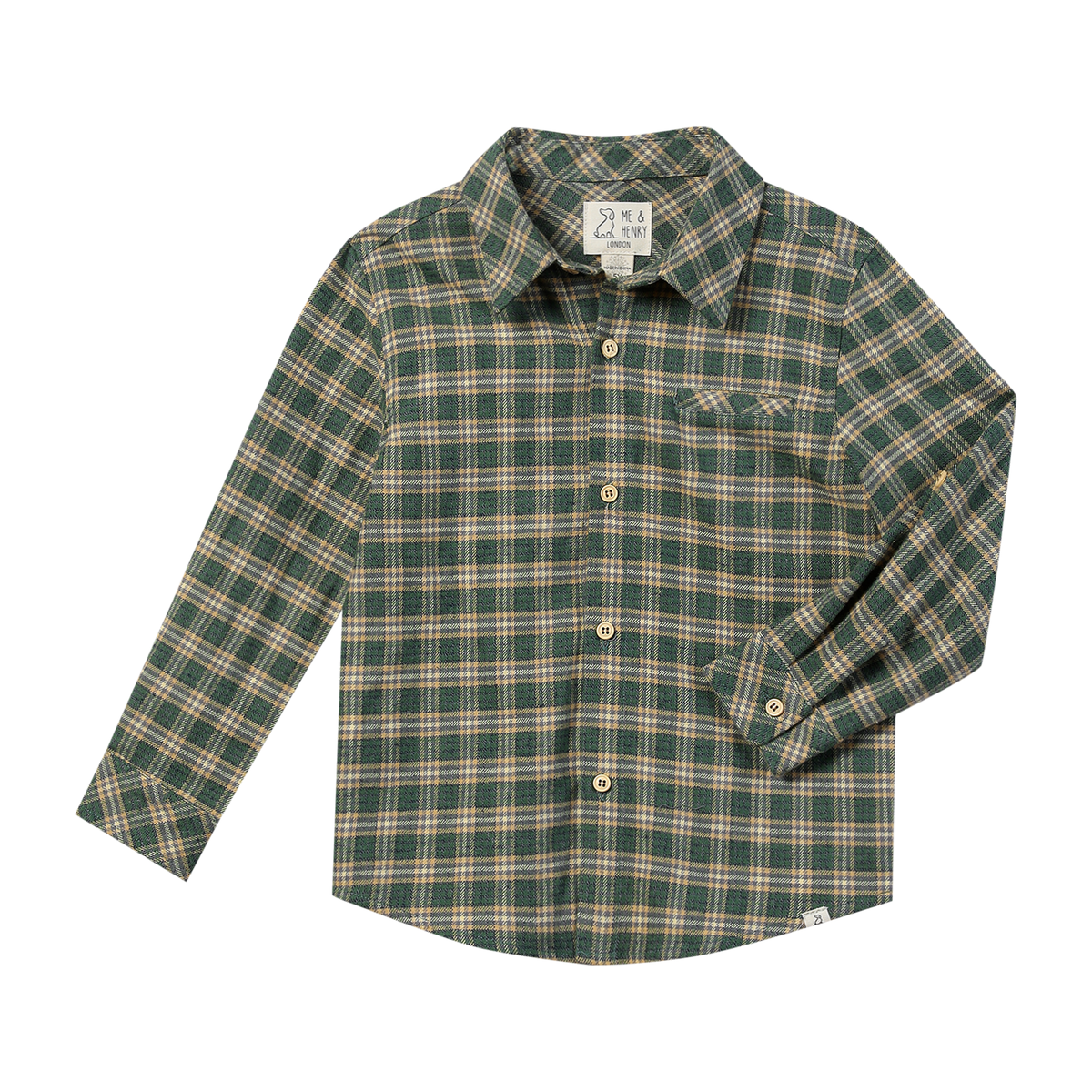 Green Yellow Washed Plaid Atwood Woven Shirt