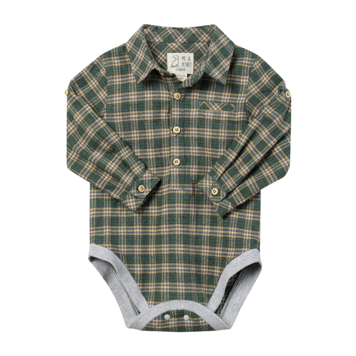Washed Plaid Jasper Woven Onesie