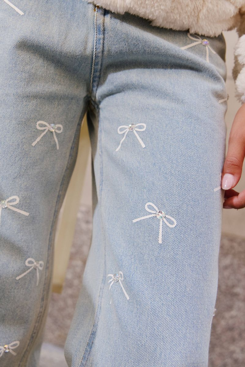 Crystal Bows Jeans