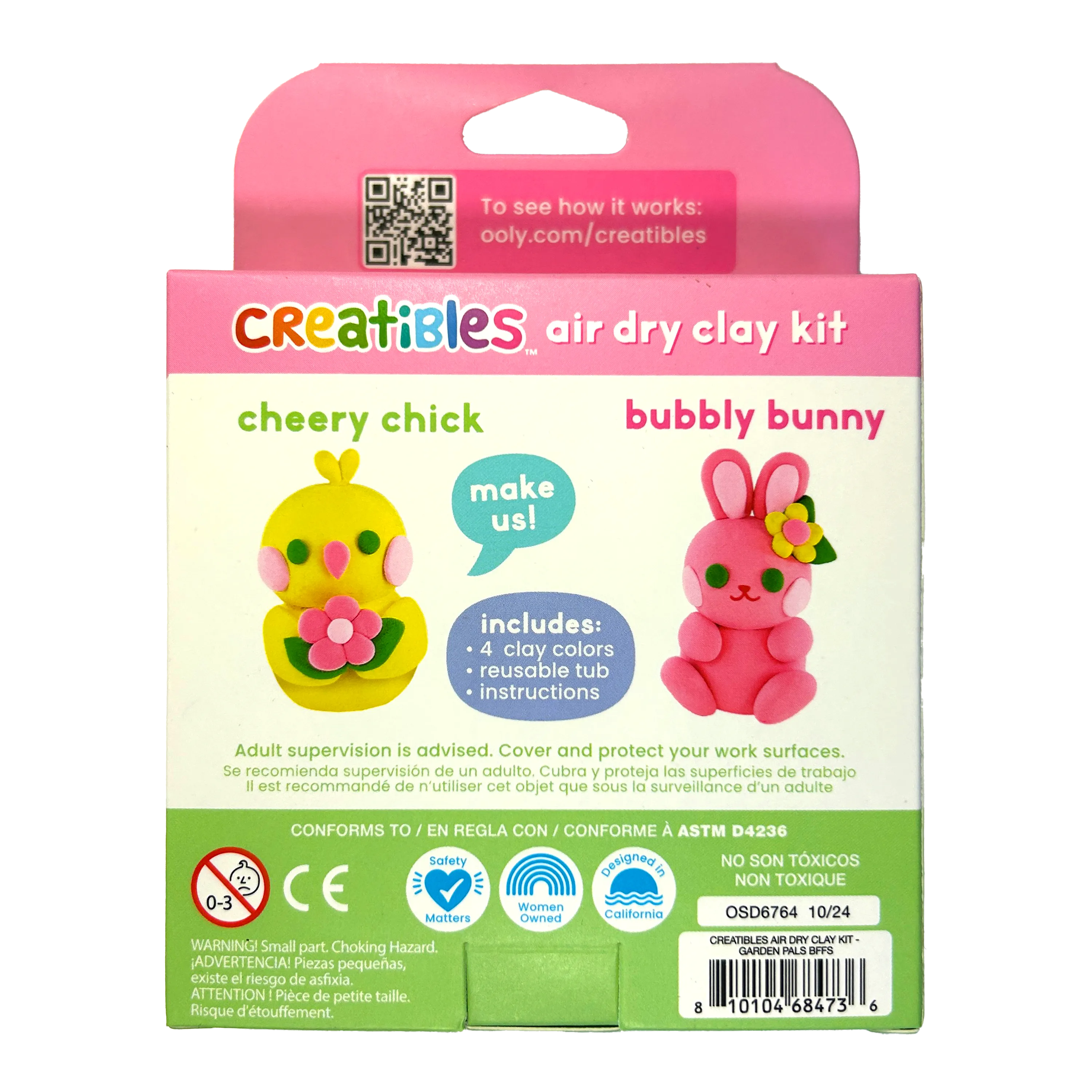 Air Dry Clay Kit for Kids - Garden Pals Bunny & Chick Craft | OOLY