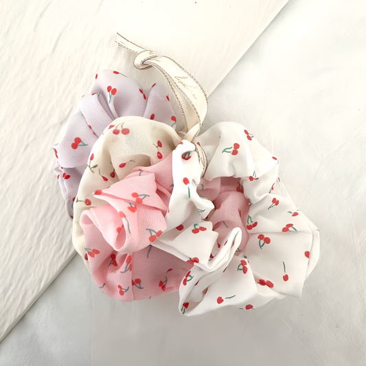 Cherry Print Scrunchie Set (4-pk)