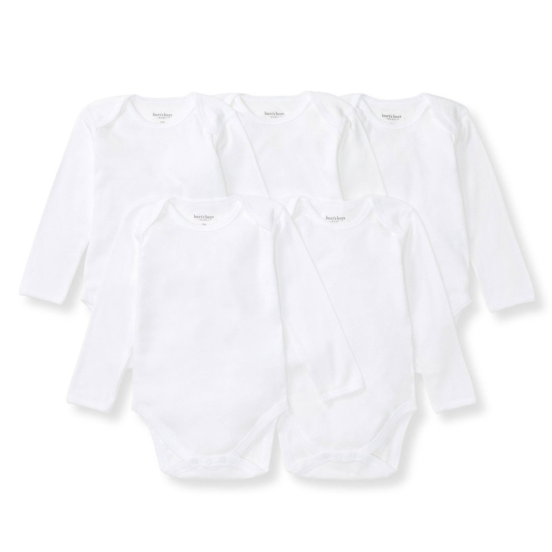 Bee Essentials Organic Long Sleeve Baby Bodysuit 5 Pack