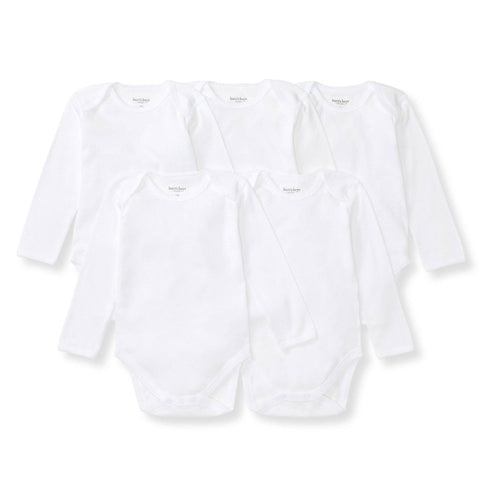 Bee Essentials Organic Long Sleeve Baby Bodysuit 5 Pack