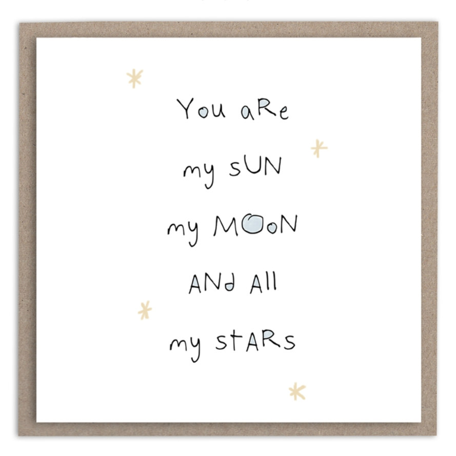 You are My Sun Moon Stars Mini Card