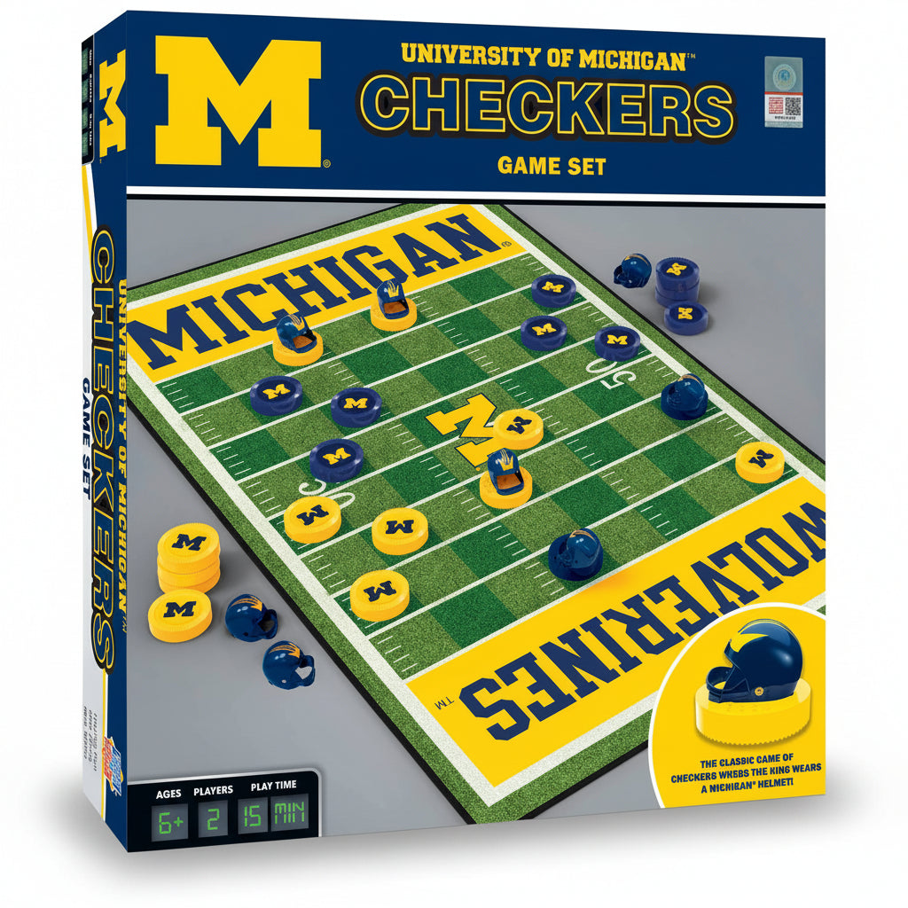 Michigan Wolverines Checkers Board Game