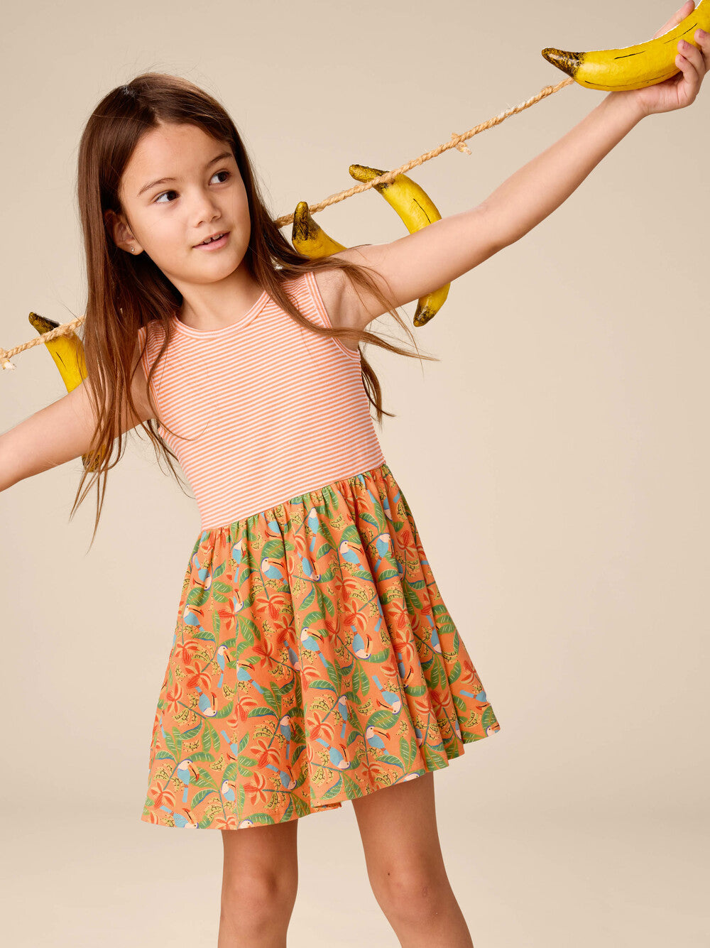 Print Mix Tank Skirted Dress