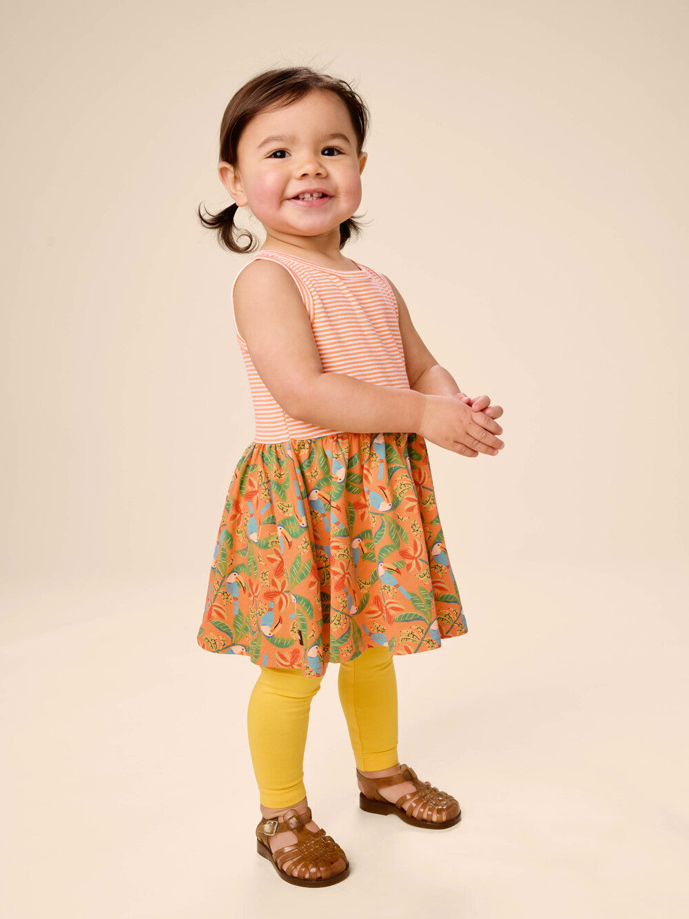 Print Mix Tank Skirted Dress