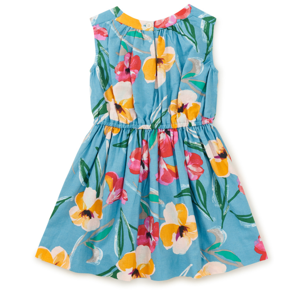 Painterly Hibiscus Sleeveless Dress