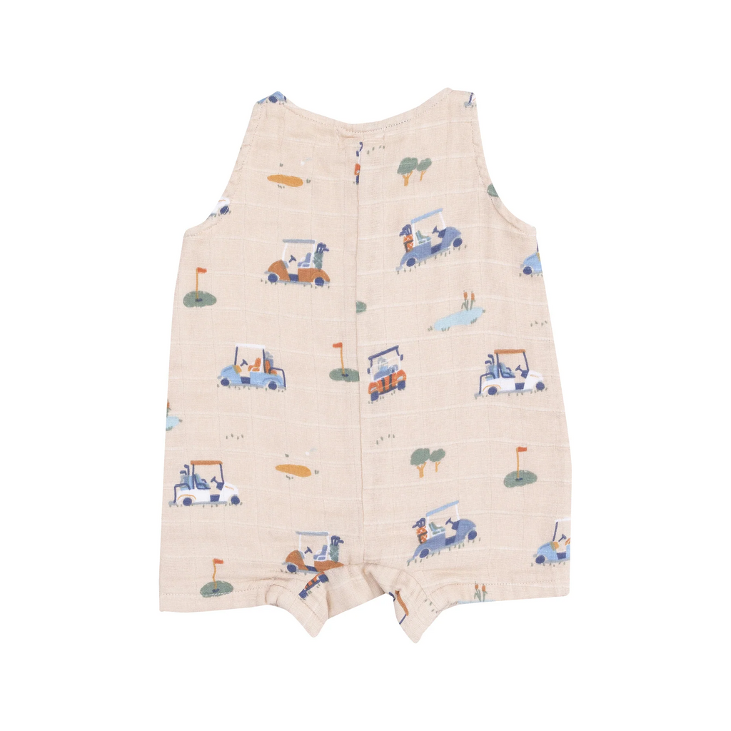 Golf Cart Cuties Oatmeal Shortie Romper