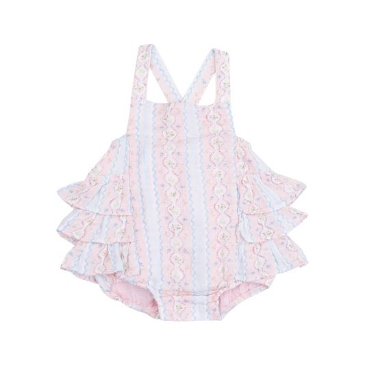 Ogee Floral Ruffle Sunsuit