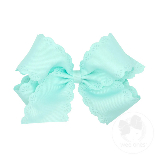 Mint Green Eyelet King Grosgrain Bow