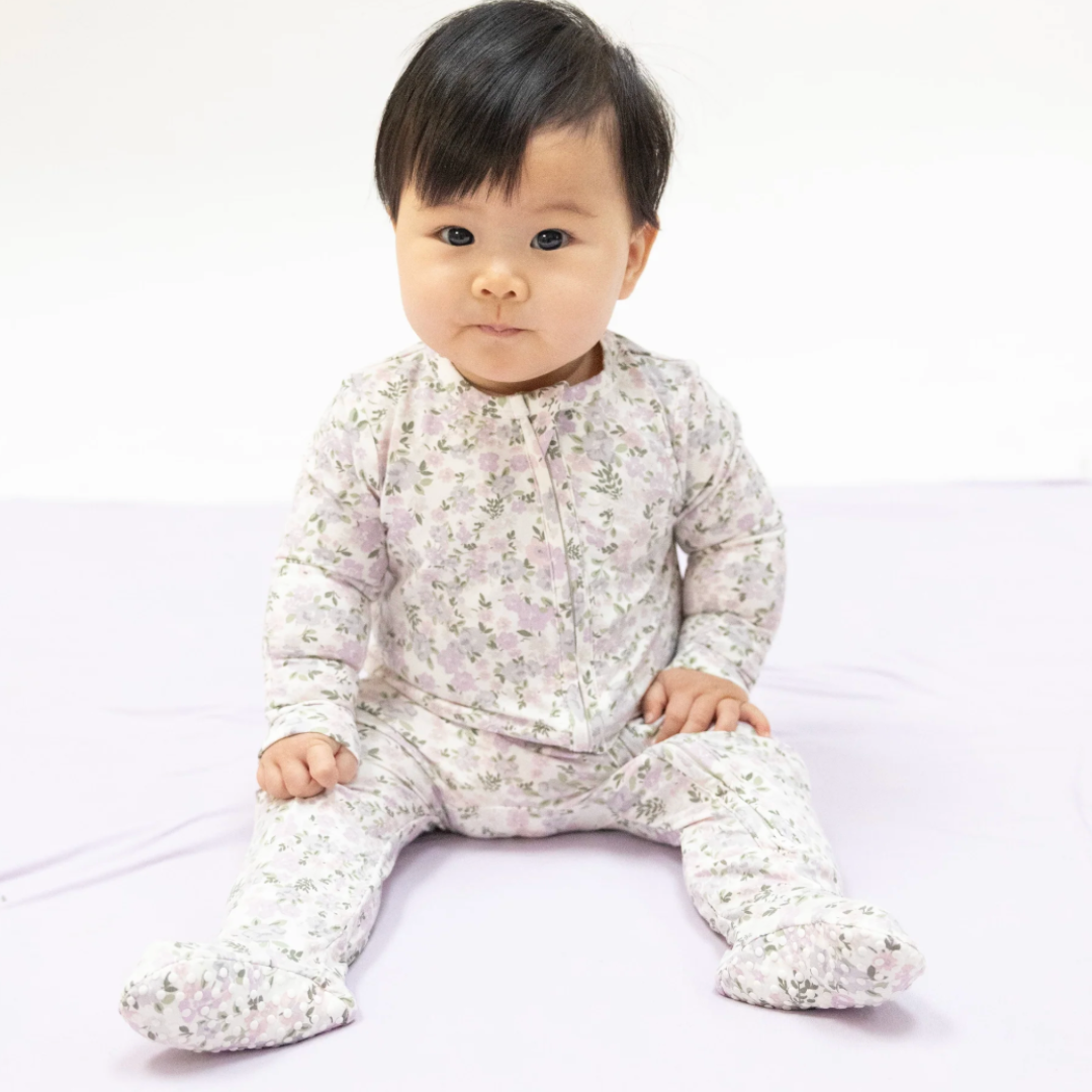 Shannon Floral Zipper Footie