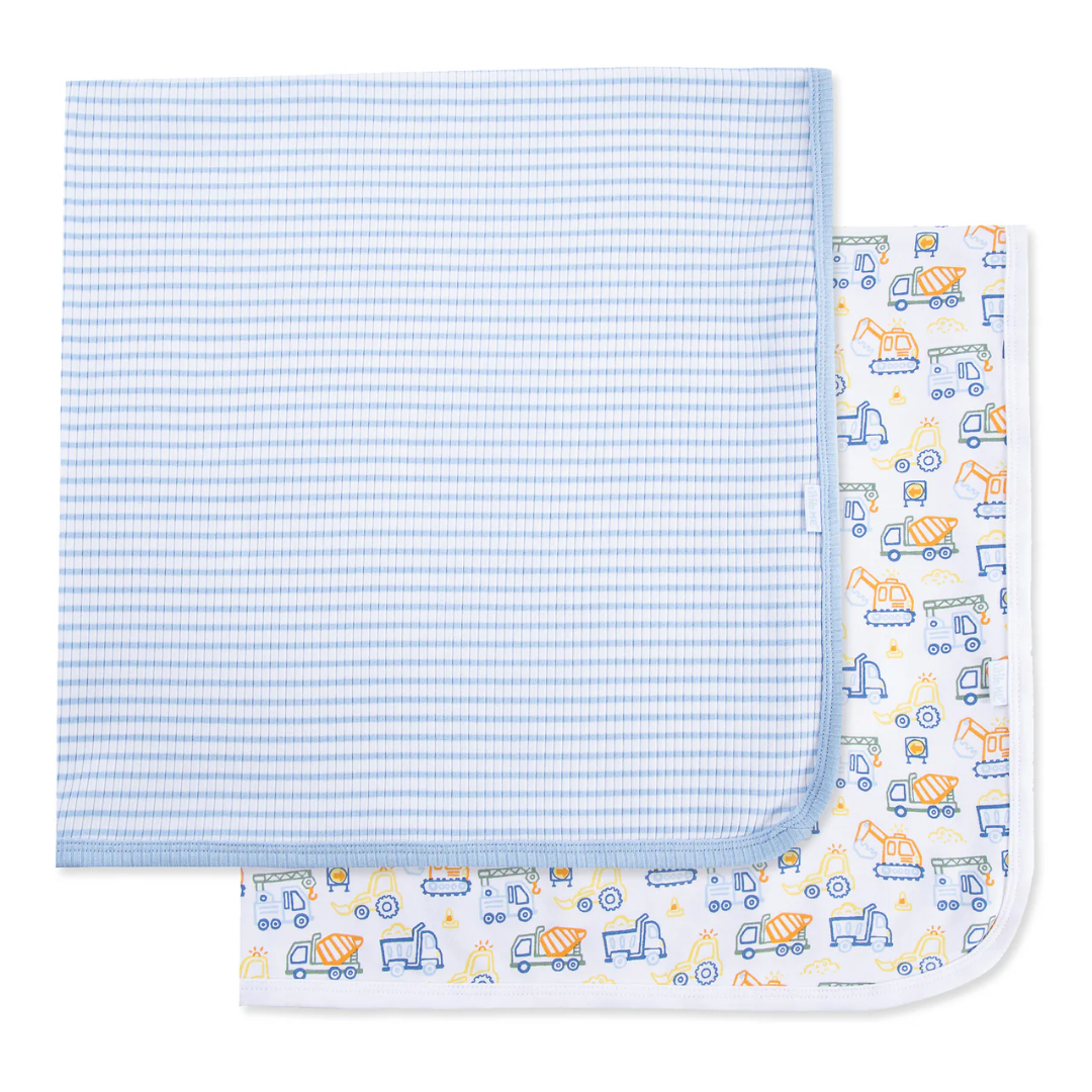 Blue Trucks 2 Pack Receiving Blankets
