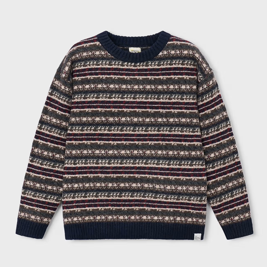 Navy Boston Kids Jacquard Sweater