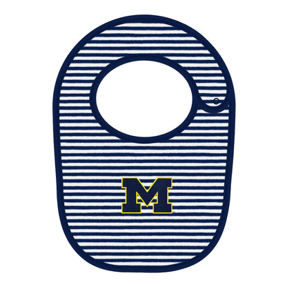 Michigan Wolverines Newborn Striped Bib
