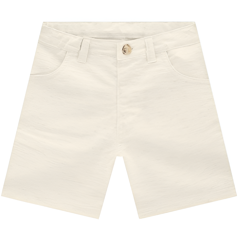 Beige Woven Shorts