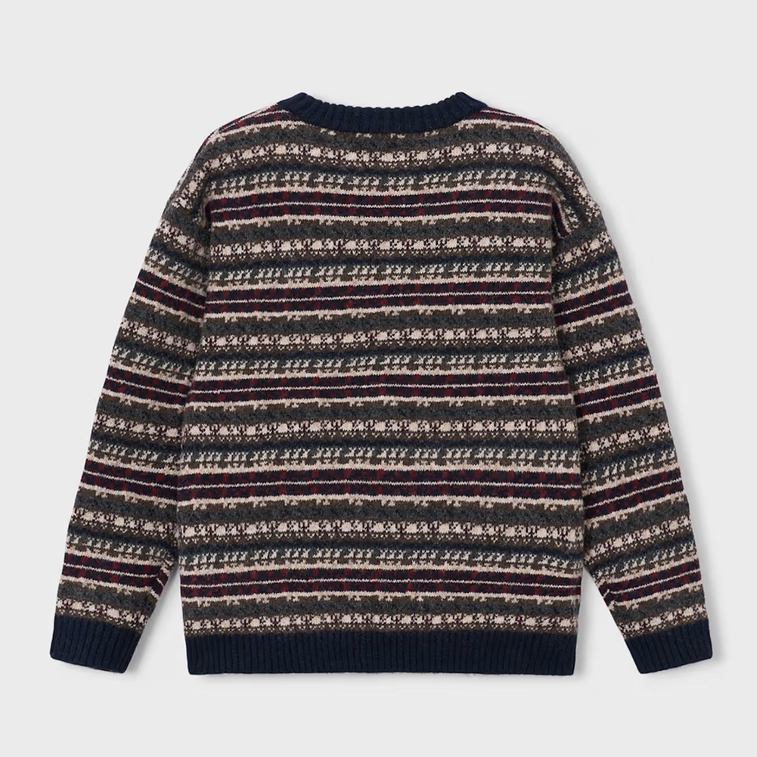 Navy Boston Kids Jacquard Sweater