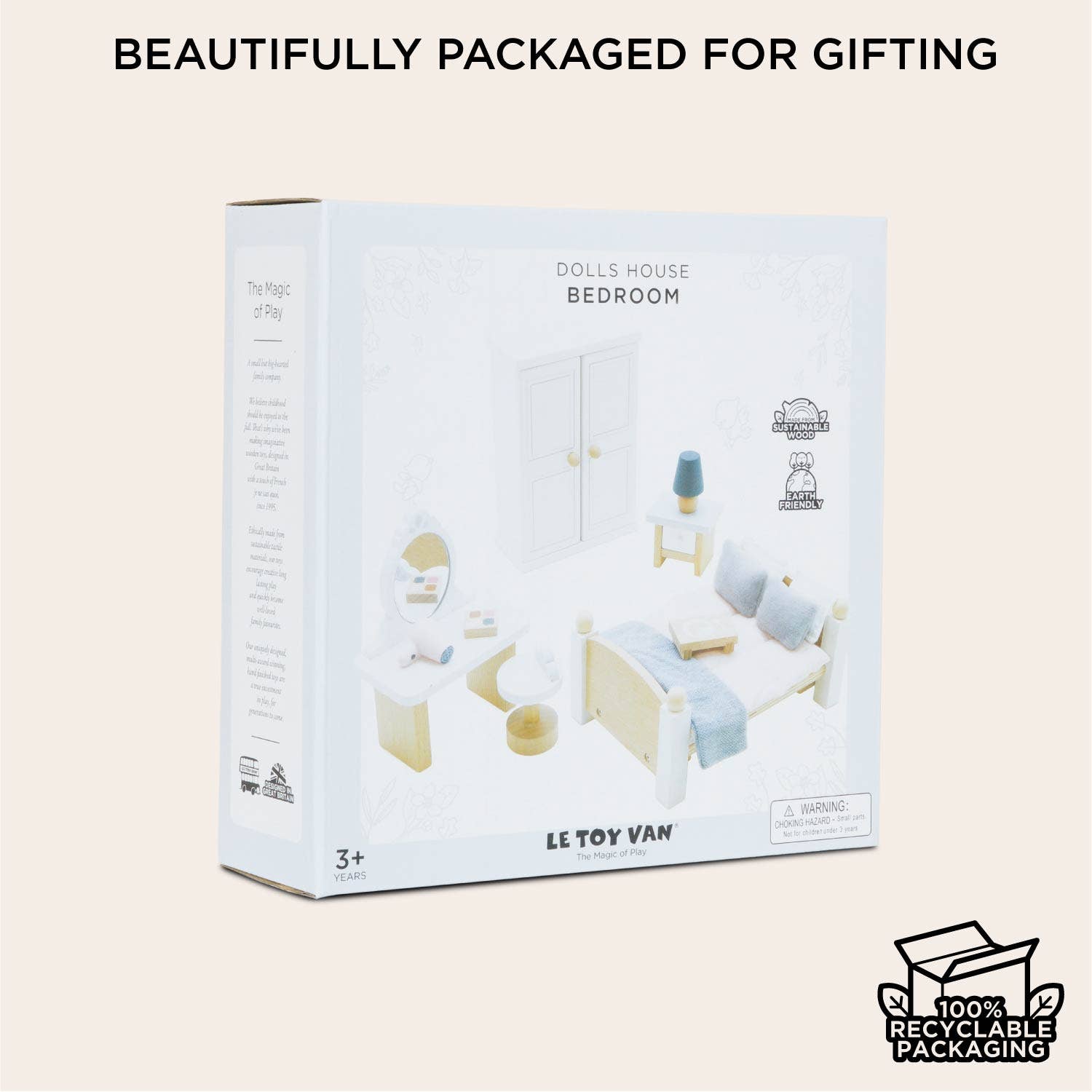 Wooden Dolls House Bedroom