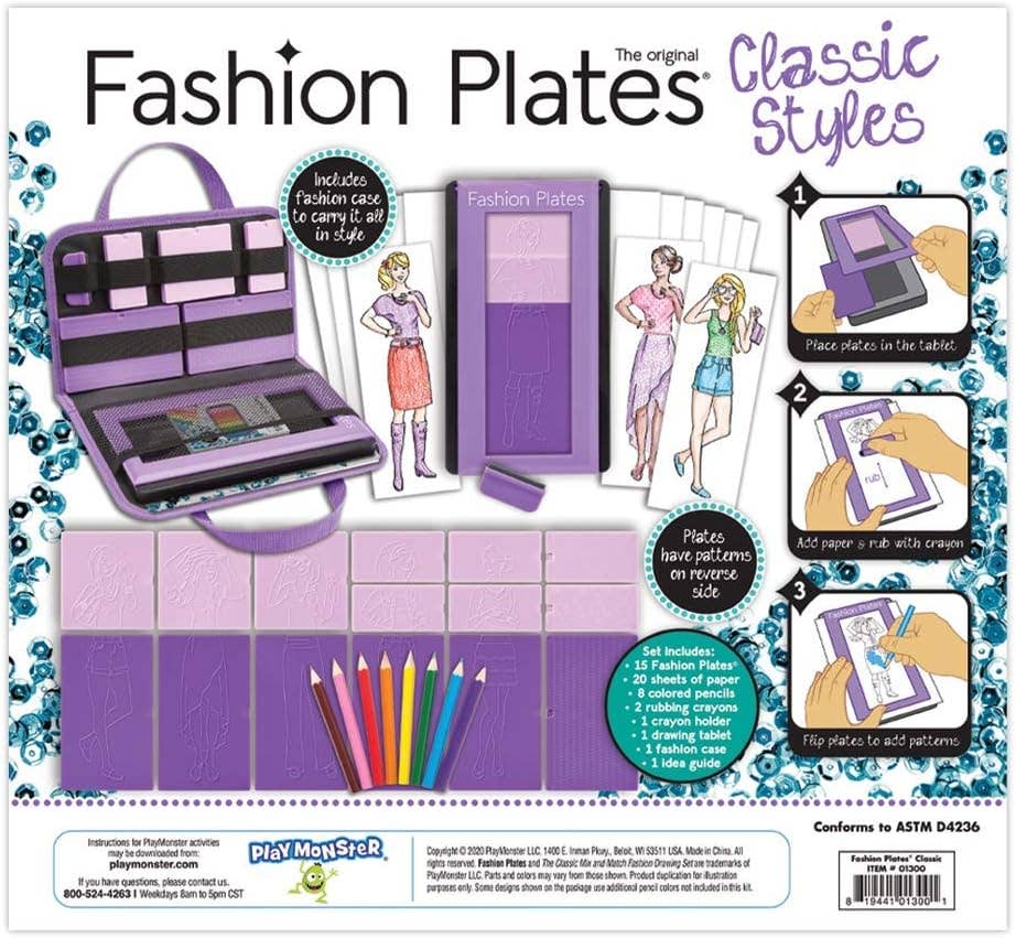 Fashion Plates Classic Styles Mix-and-Match Drawing Kit