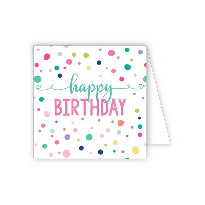 Happy Birthday Colorful Dots Enclosure Card