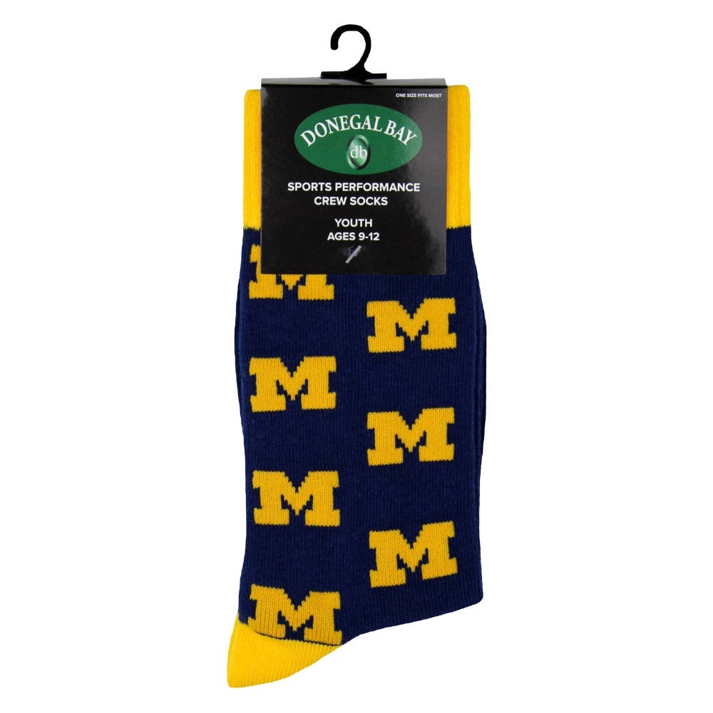 Michigan Wolverines Repeating Crew Socks