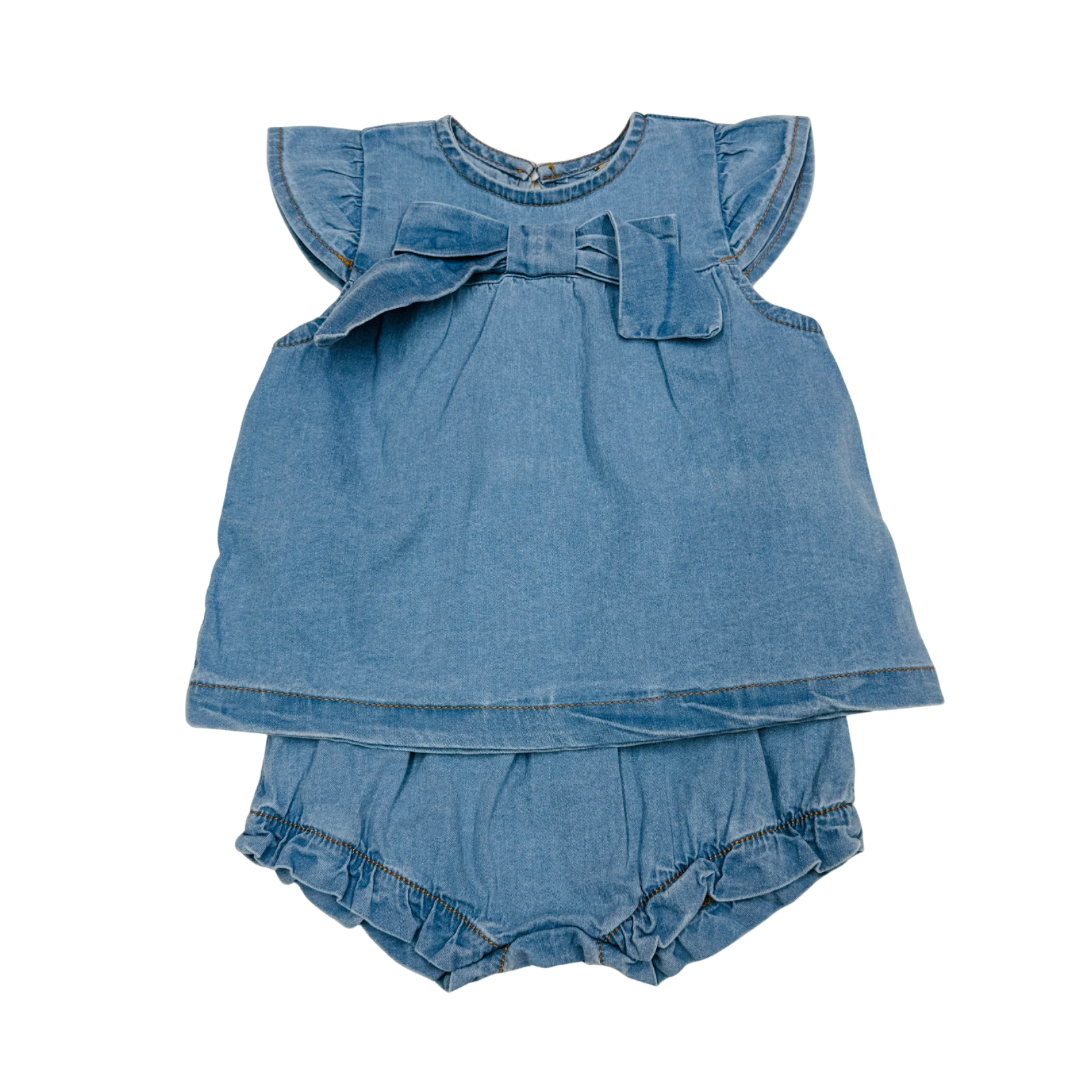 Chambray Bodysuit and Bloomer Set