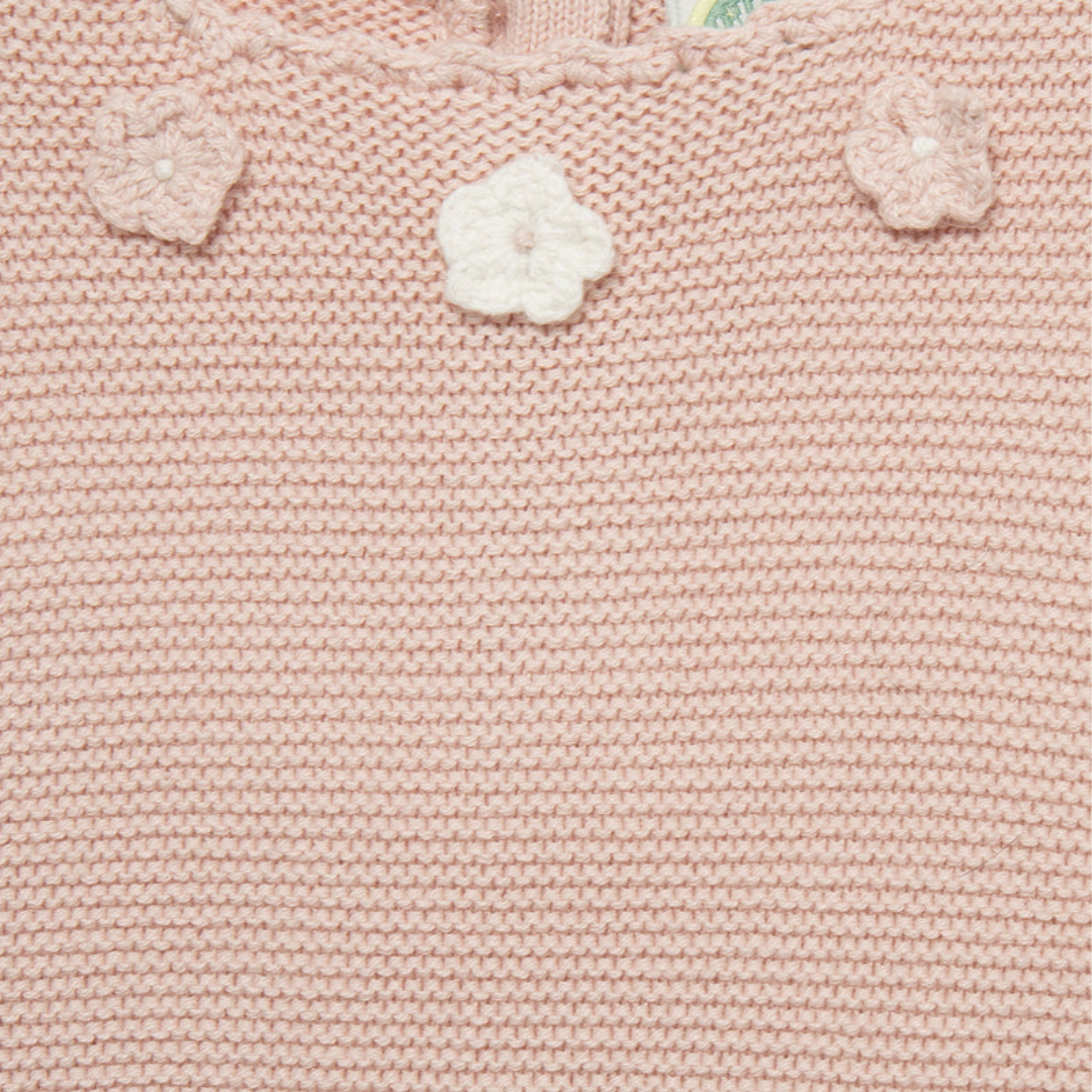 Pink Crochet Sweater Set