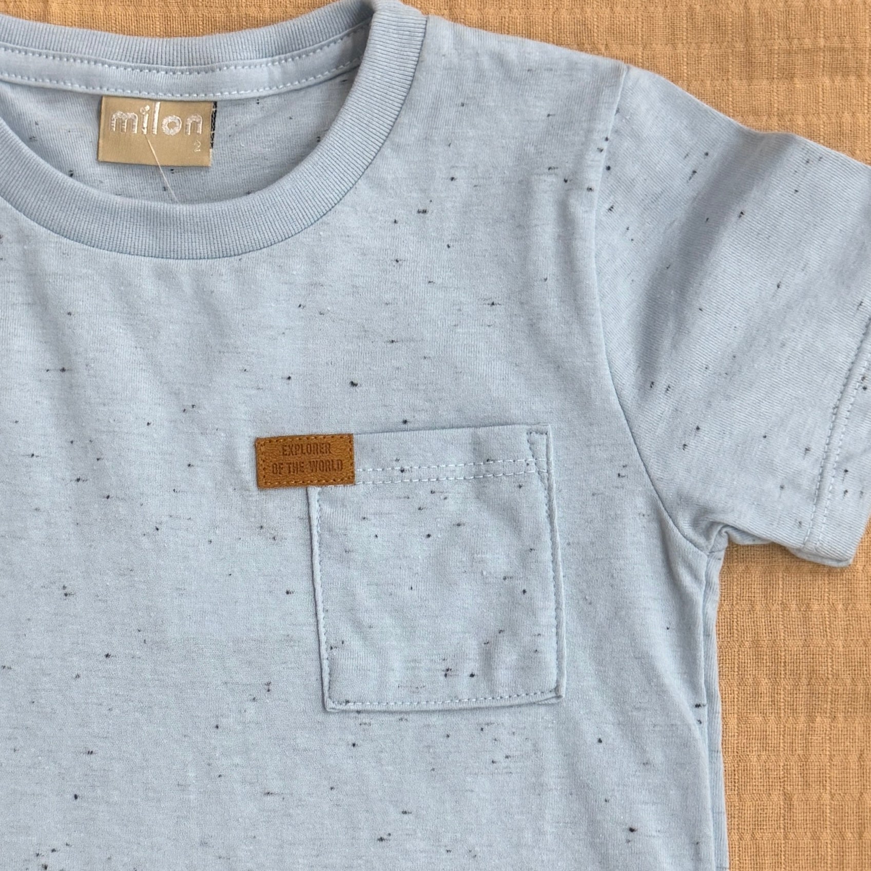 Ice Blue Speckled Pocket T-Shirt
