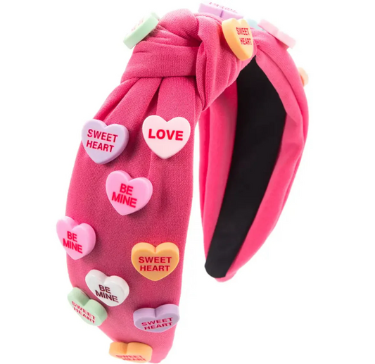 Valentines Headband Candy Heart (Hot pink)